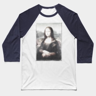 Mona Lisa Leonardo Da Vinci Dots Graphic Design Baseball T-Shirt